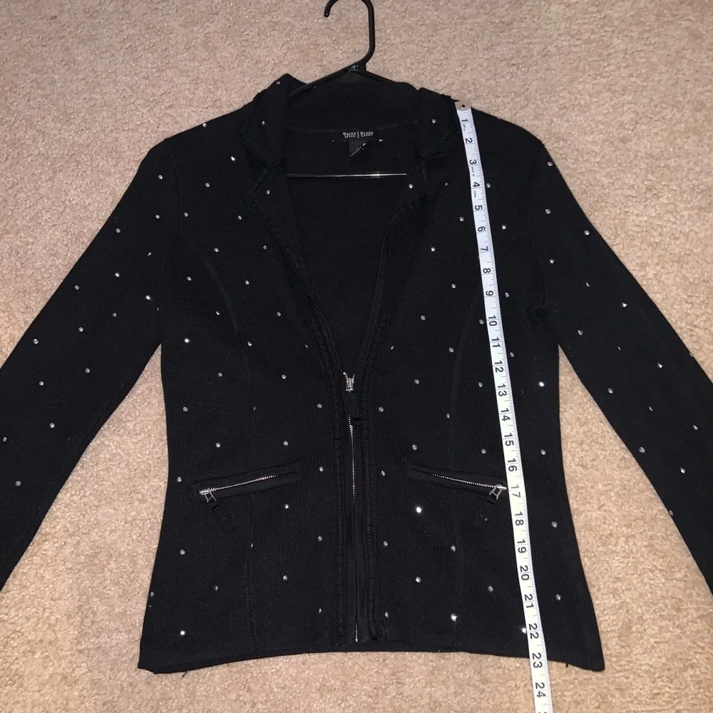 WHBM Rhinestone Zip Up Blazer Jacket